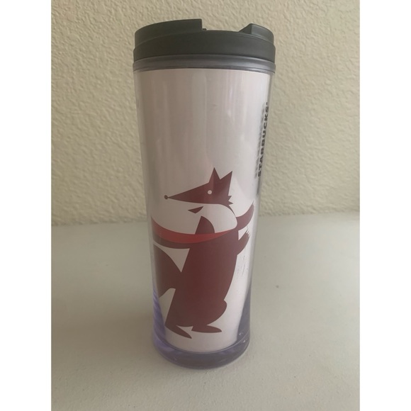 Starbucks Let’s Merry Fox Plastic Commuter Mug 12oz - Picture 2 of 5